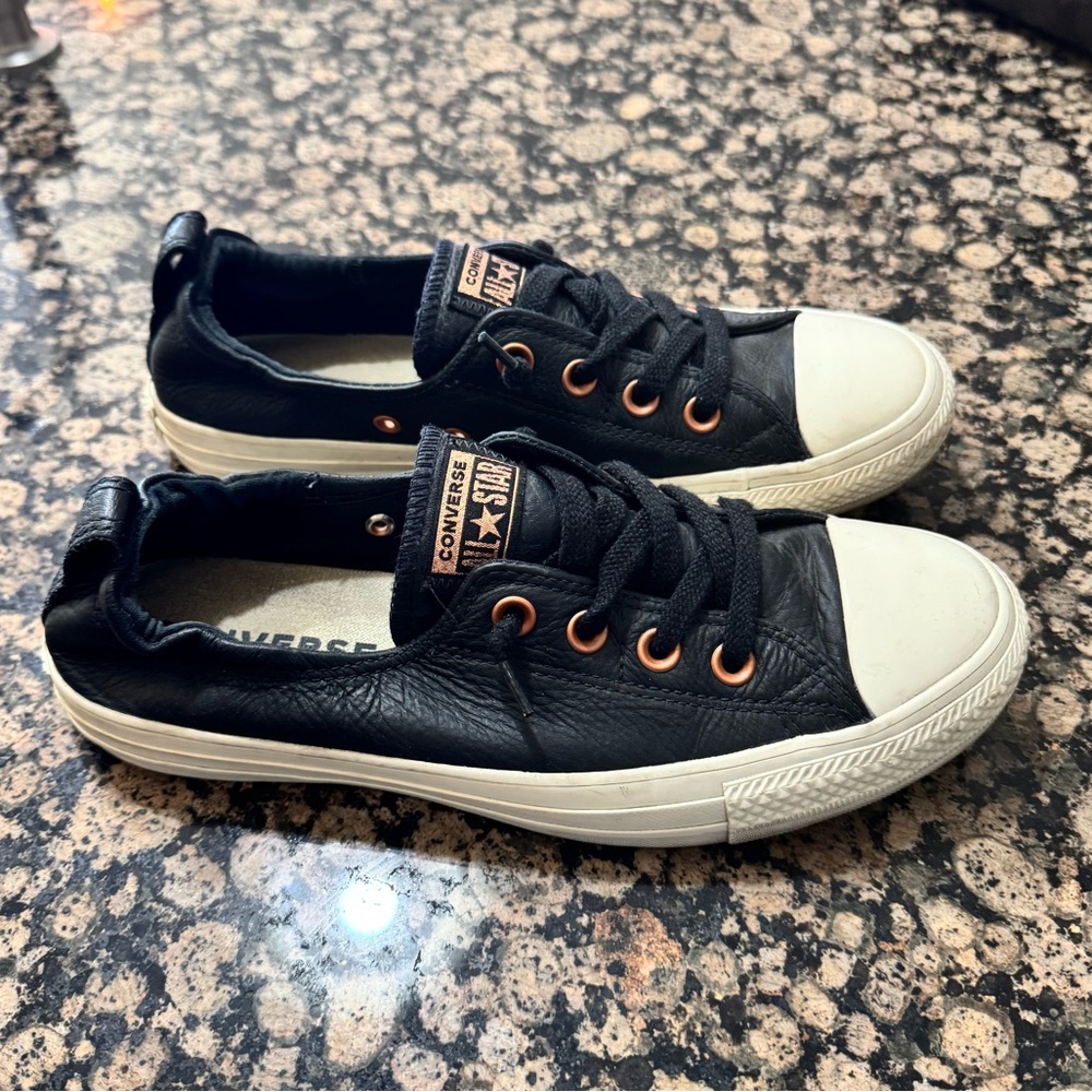 Converse Black Sneakers with Rose Gold Accents